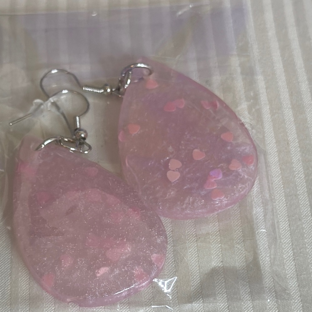 Pink Teardrop Earrings